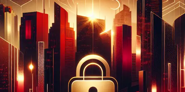 Promotional poster for a fictional adult entertainment platform featuring themes of privacy, allure, and modern digital aesthetics.