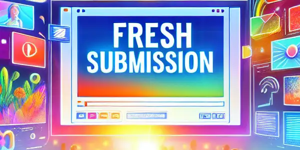 A vibrant workspace with diverse content creators uploading original adult videos on modern devices, surrounded by colorful digital visuals.