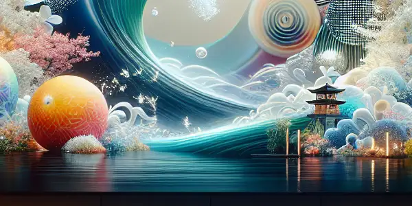 A sleek, minimalist room featuring a high-definition screen displaying vibrant Japanese adult films, symbolizing cleanliness and modernity.